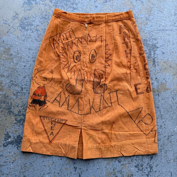 Vintage 1965 Purdue University Hand Drawn Senior Cord Skirt - Picture 2 of 10